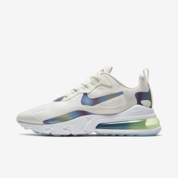 Nike Air Max 270 React - Férfi Utcai Cipő - Fehér/Platina/Fehér/Színes